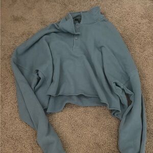 Lulu's Teal Cropped Sweatshirt